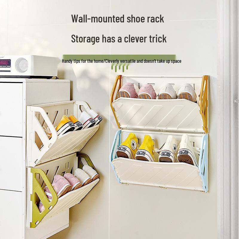 2025 Wall-Mounted Narrow Multi-Layer Shoe Rack for Behind Door Storage