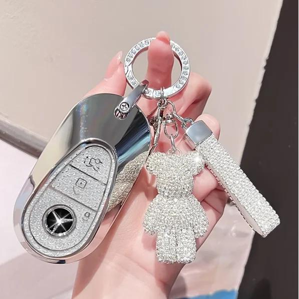 SFX1  Car Key Case Cover for Mercedes Benz 2022 C S Class W206 W223 S350 C260 C300 S400 S450 S500 TPU Shell Fob Holder Protector
