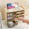 UFORU Multi-layer Drawer Type Desktop Storage Box  , Office  Large Capacity Cream Wind Stationery Organizer 2PCS/3PCS