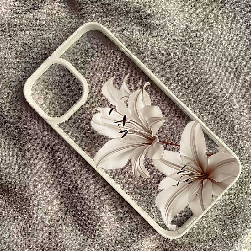 Transparent Shockproof Phone Case For  Xiaomi Poco X6 Pro X7 X5 pro M6 Pro 4G Elegant Vintage Lily Floral Protective Back Cover