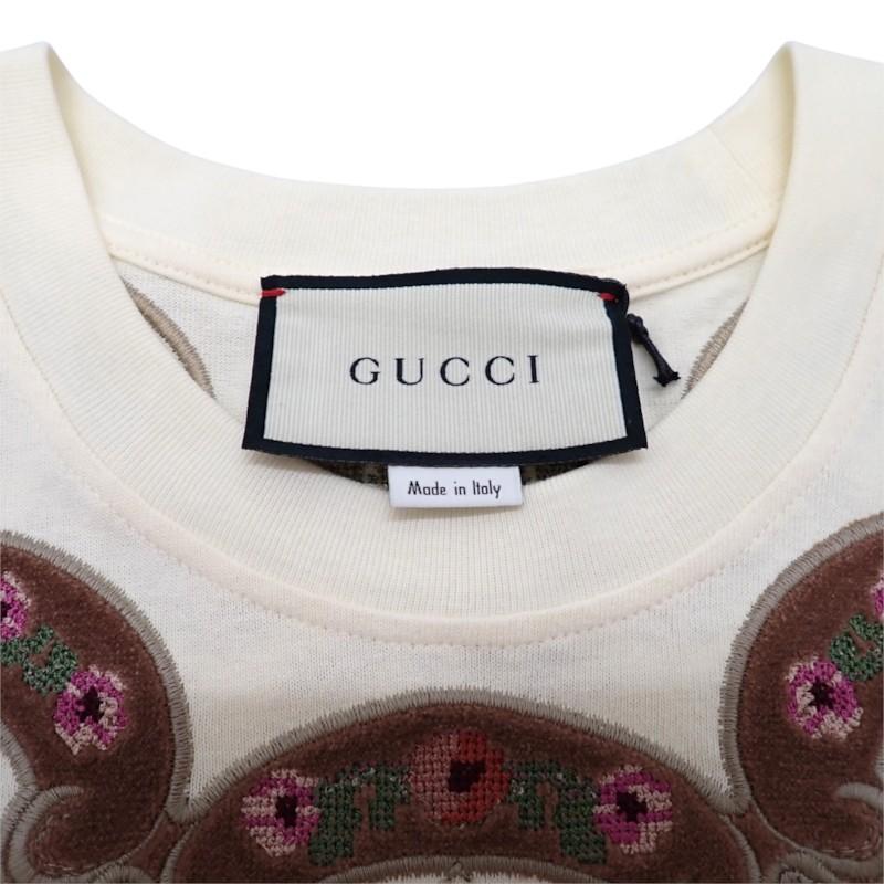 Gucci S Short Sleeve T-shirt Ivory Cotton Women
