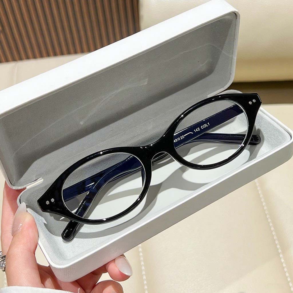 Leisure Elegant Elliptical Framed Plain Glasses Fresh And Sweet Hd Clear Lens Eye Protection Anti Blue Light Eyeglasses