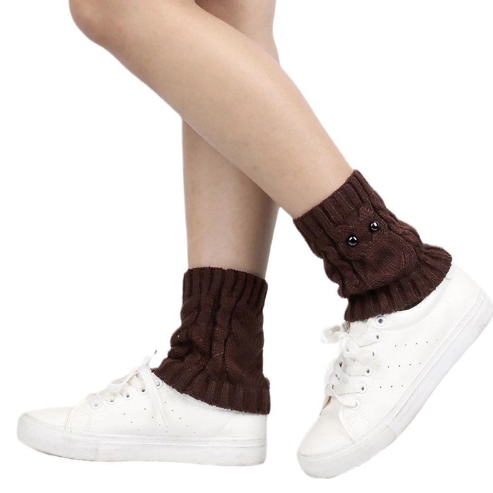Cozy Japan-Korea Owl Woolen Ankle Warmers: Warm & Cold-Proof Knitted Boot Cuffs