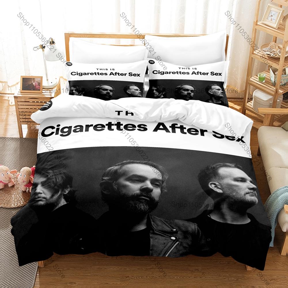 Cigarettes After Sex Dream Pop Minimal Text Duvet Cover Set 3PCS Bedding With 2 Pillowcases Indie Slowcore Music Fans Decor