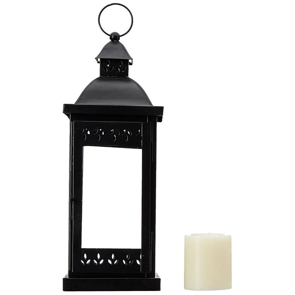 Glass Iron Lantern with One Pillar Candle Lantern for Home Decoration|Candle Holders for Home Decor Pack of 1