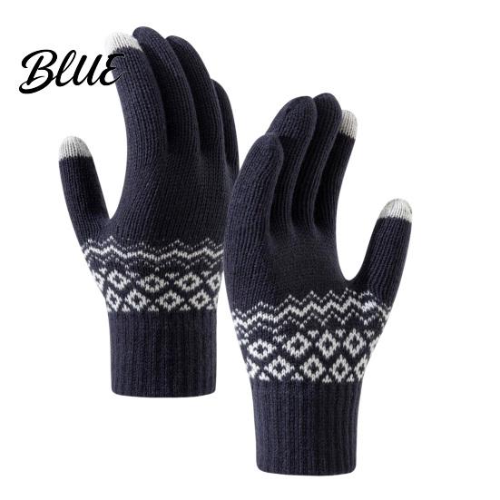 Wind Resistant Thermal Gloves for Outdoor Activities Knit Gloves Thickened Velvet Lining And Elastic Ribbed Cuffs Sports Skiing Extreme Cold