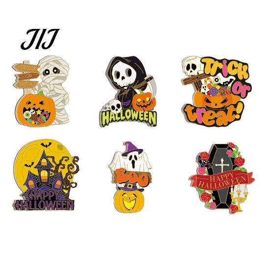 Spooky Halloween Decor for Home 6 Pcs Refrigerator Magnets, Grim Reaper Pumpkin Skull Ghost Festive Kitchen Accessories Reusable Magnetic Sticker