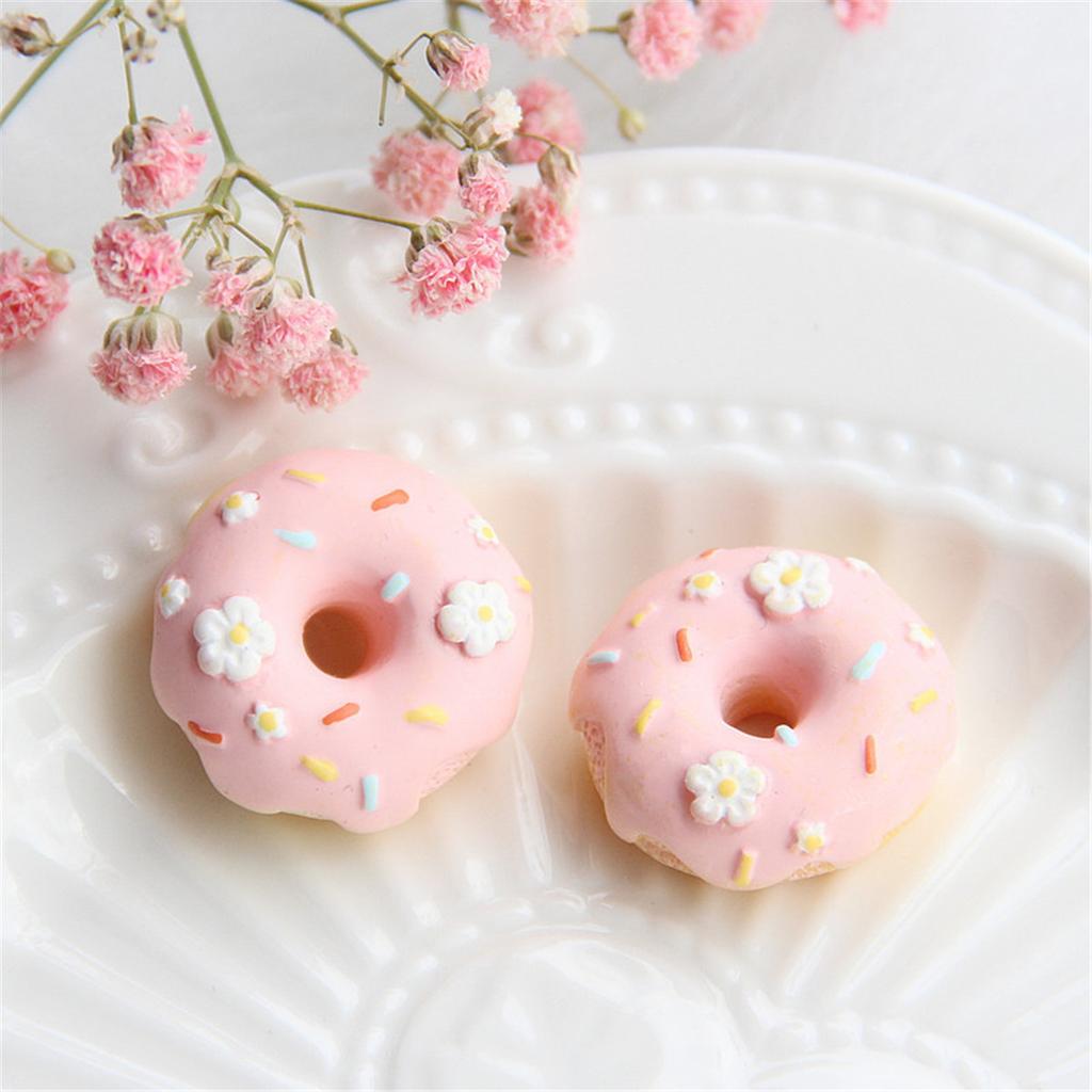 CH10 5Pcs Cartoon Polychrome Mini Donut Beads Jewelry Bulk Beads Make Bracelets DIY Pacifier Chain Jewelry Material Accessories