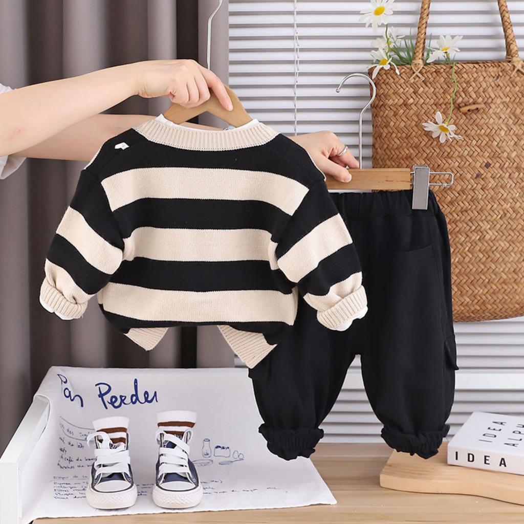 Kids Casual Long-Sleeve Set, Comfortable Daily Wear Outfits