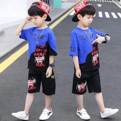2025 New Children's Clothing Set Summer 2025 Boys' Baby T-shirt+Shorts Set Children's Clothing Sports Set Youth 6-12 Years Old