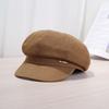 Octagonal beret big head circumference spring and autumn retro newsboy hat large size face small painter hat suitable for big face round face