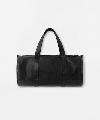 Mood Inside Raw Leather Bowling Bag_Black