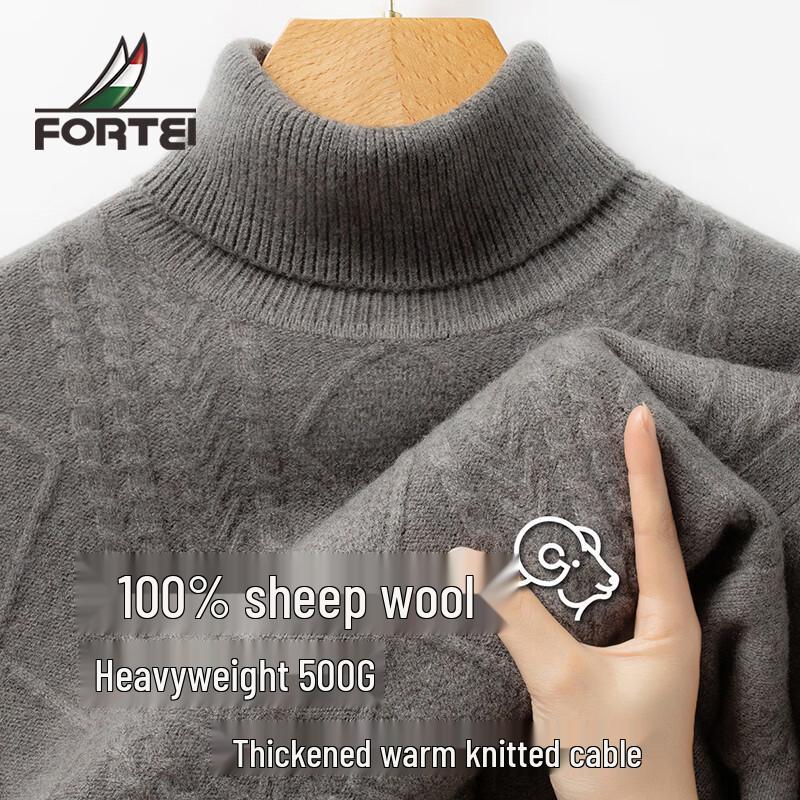 Men s Heavyweight 100% Merino Wool Turtleneck Sweater 50