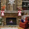 2 PCS Christmas Bows for Wreath Xmas Santa Shining White Red Burlap Bows Santa Claus Craft Bow Winter Tree Topper for Decoration
