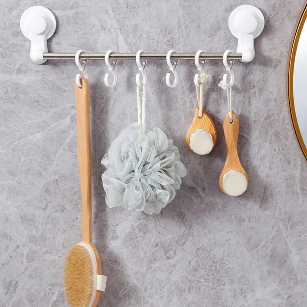 Wear-resistant Crossbar Clothes Hook S Shaped Shower Curtain Hooks Practical Windproof Lock Hook