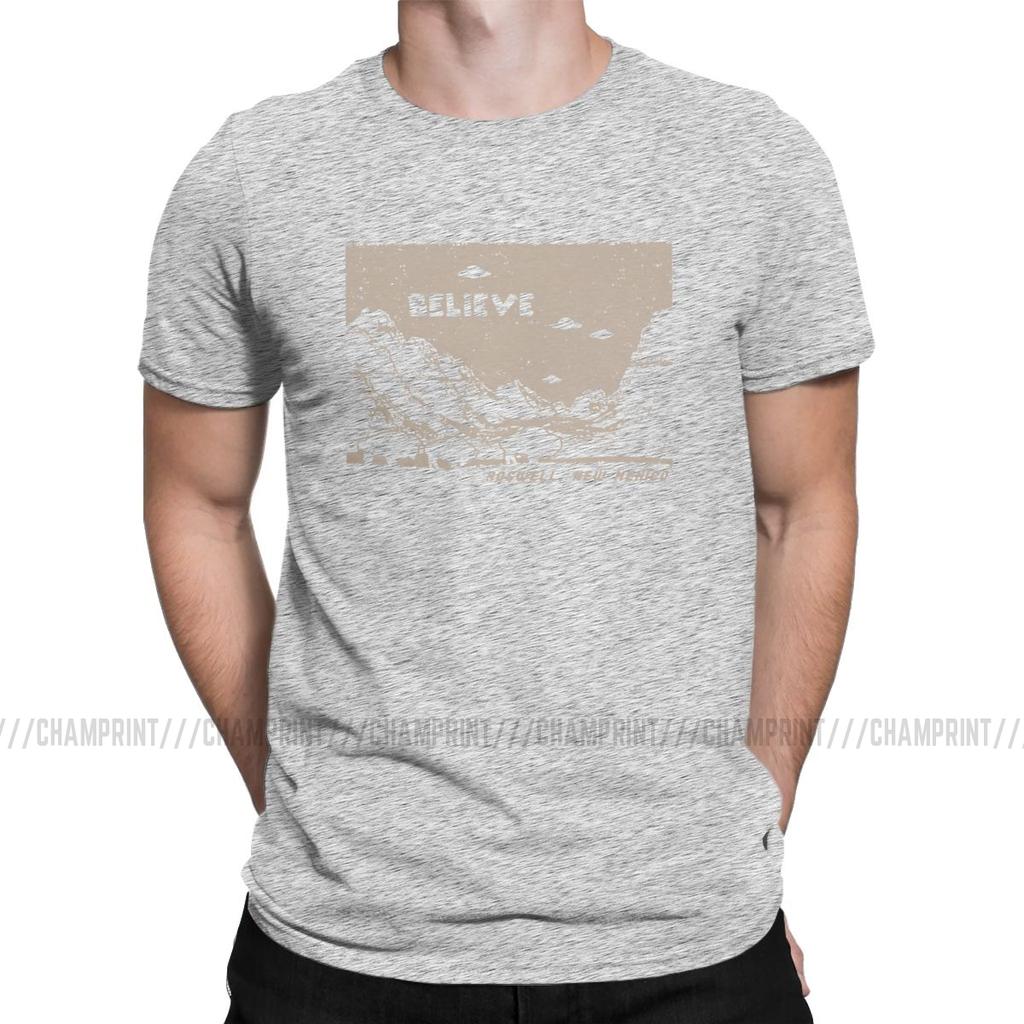 Ufo Flying Saucer T Shirts For Men Pure Cotton Funny T Shirt Round Collar I Want