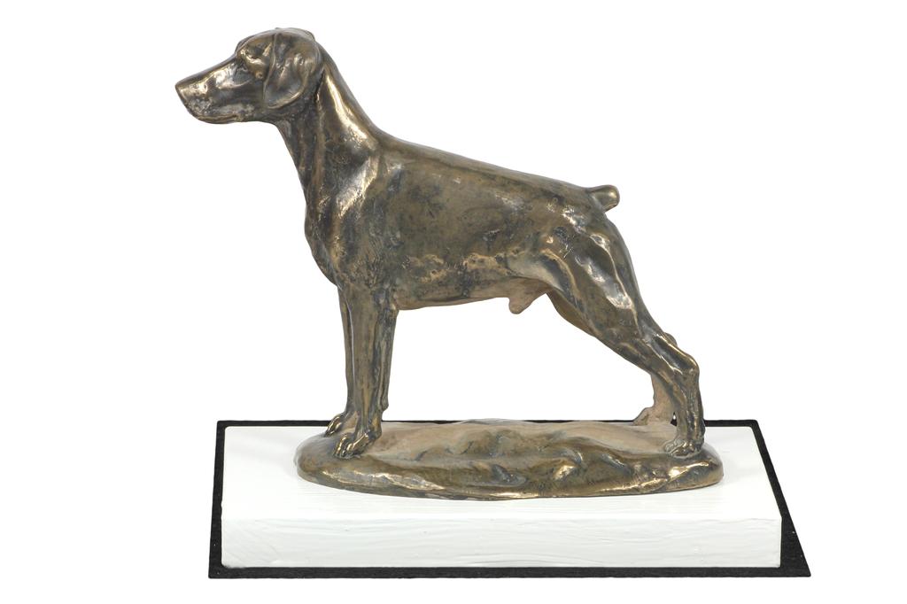 Dobermann, Doberman Pinscher, Dobie II - dog figurine, figure on a white base, trophy for Art-Dog dog show exhibition