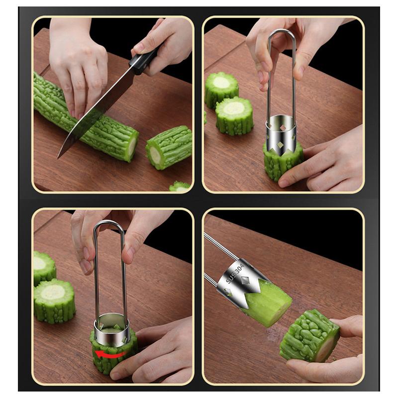 Pepper Corer Color Pepper Core Knife Stainless Steel  Seed Removing Tool Portable Kitchen Utensil Fruit Vegetable Coring Tool
