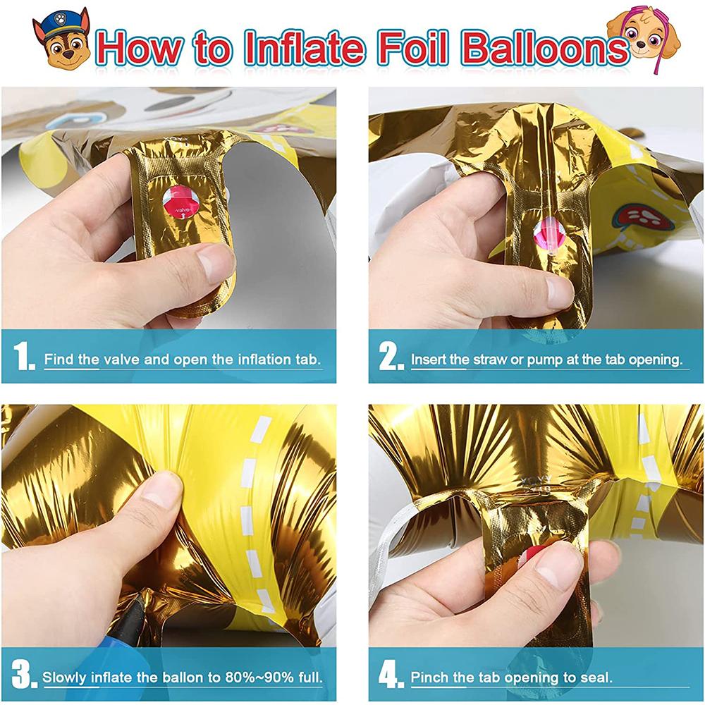 6Pcs Colorful Paw Patrol Balloons Dog Patrol Theme Balloons Party Decorations