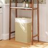 Bamboo Laundry Basket with Lid 72 L Laundry Hamper with Bamboo Handles, Removable Laundry Bag Natural