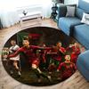 Portugal National Football Logo Round Area Rug,Carpet Rug for Living Room Bedroom Sofa Playroom Decor,Non-slip Floor Mat