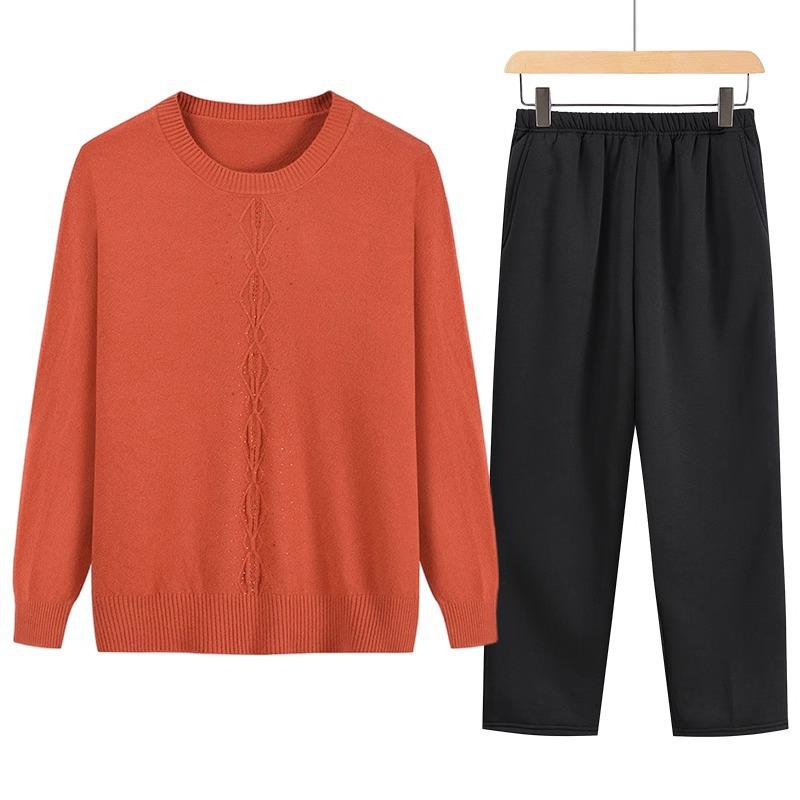 Women's Autumn/Winter Semi-High Neck Top: New Elastic Solid Color Sweater for Middle-Aged and Elderly