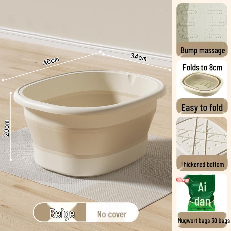 Foldable Portable Foot Bath Basin - Insulated and Over-Calf Design for Home Spa.