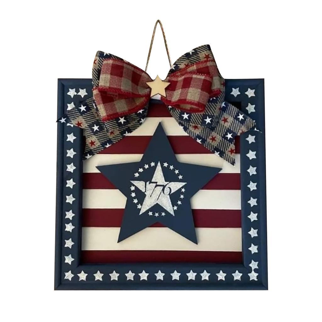 Unabhängigkeitstag Türschild Anhänger, Heim Holzhandwerk, Türschild Dekoration, Kranz