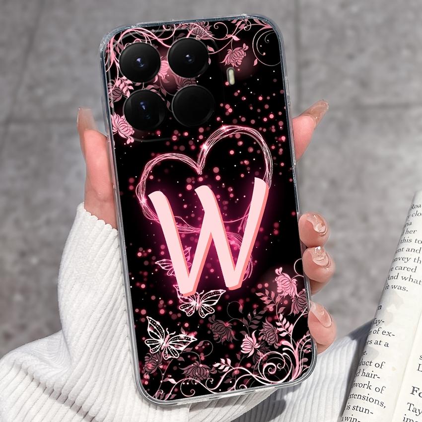 Für Xiaomi 15T 14T 12T 15 14 13 12 Pro 12X 12S 5G Wunderschöne Schmetterlingsbuchstaben Handyhüllen Transparentes Silikon Rutschfeste Rückseitenabdeckungen Für Xiaomi Hülle