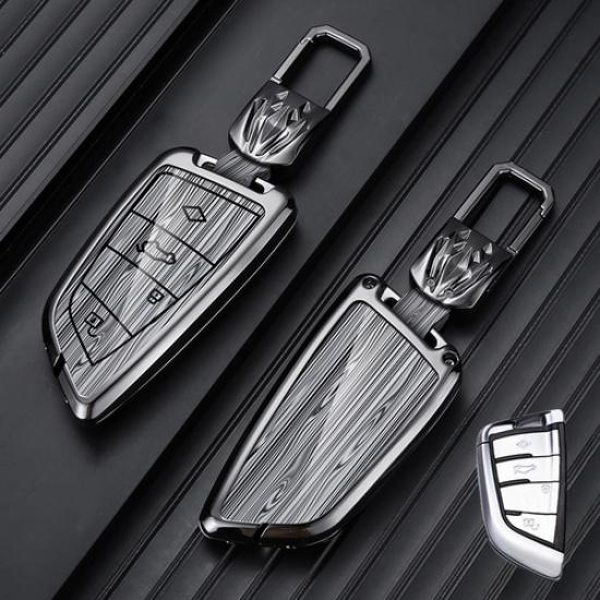 Aluminum Alloy Leather Car Key Case Cover For BMW 6 7 F15 X2 X3 X4 X5 X5M X6 X7
