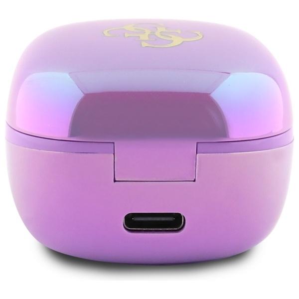 Guess Bluetooth Headphones GUTWSJ144ESU TWS + Docking Station Purple/Purple Iridescent 4G Printed Logo