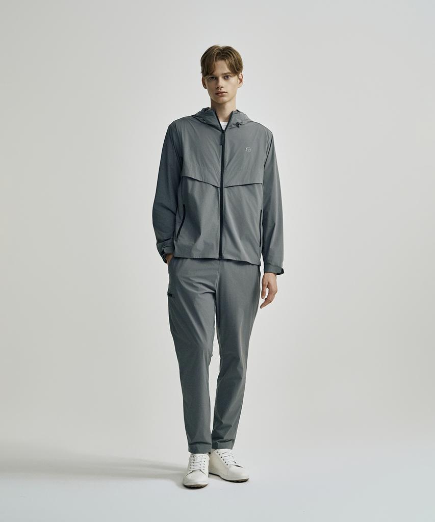 Sergio Tacchini M Ventilated Hooded Woven Jacket (D.Grey)