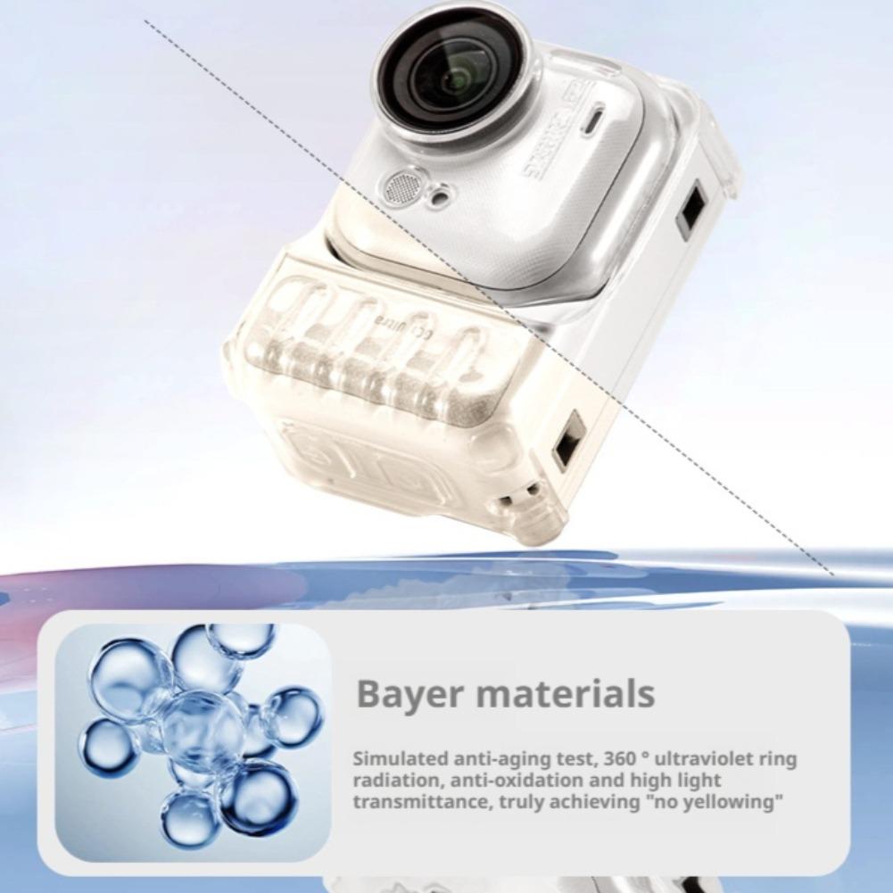 For Insta360 GoUltra Protective Case TPU Flexible Shockproof Cover with Lens Cap Battery Cover Anti-Lost Lanyards Anti-Scratch