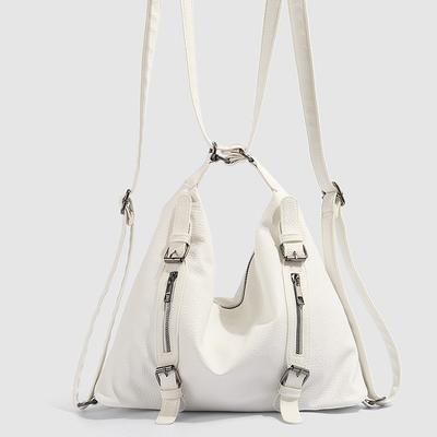 Fashion Versatile Backpack Retro Soft Leather Large Capacity Backpack for Women 2025 New Commuter Single Shoulder Crossbody Tote Bag