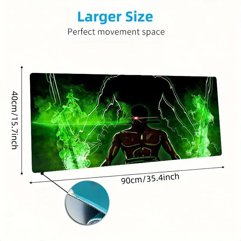 Roronoa Zoro Print Cushion Non-slip Laptop Tablet Big Mousepad XXL Mat Mini PC Playmat With Lock Edge