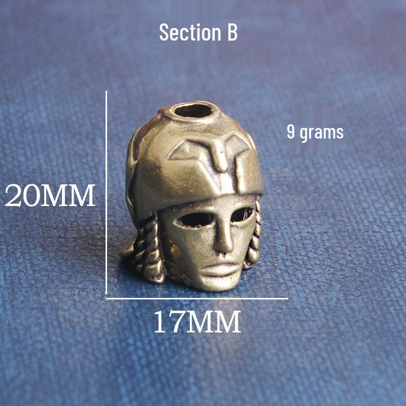 

Винтажный латунный кулон в виде самурайского шлема - Трехсторонний DIY аксессуар с дизайном ножа, кнопкой для кошелька и бронзовой фурнитурой в стиле личности