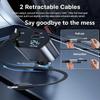 NEW 4 In 1 Retractable Car Charger 120W Super Fast Charge Car Phone Charger 2 Retractable Cables & 2 Ports Car Charger