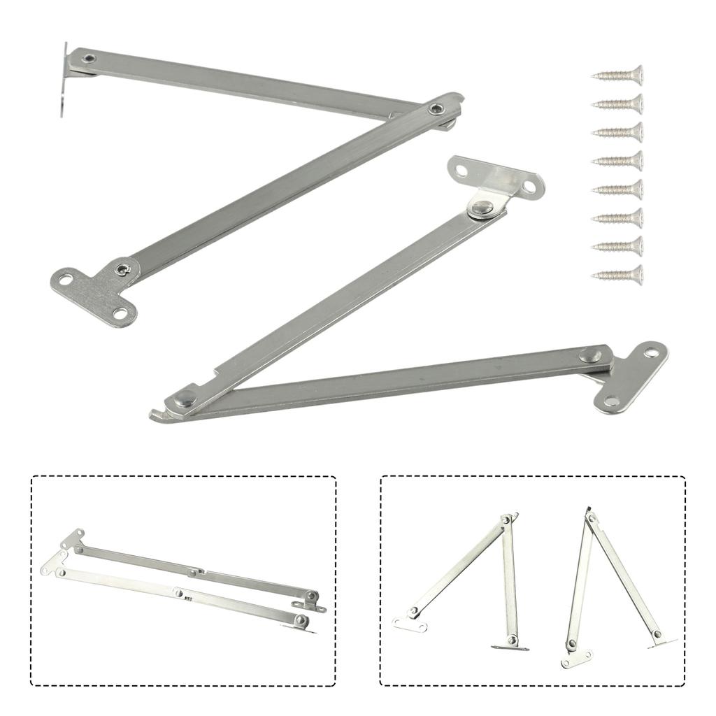 Useful Convenient Lift Up Support Pull Home Rod Screws Silver 2pcs Bookcase Cabinet Cabinet door Door Hardware Movable