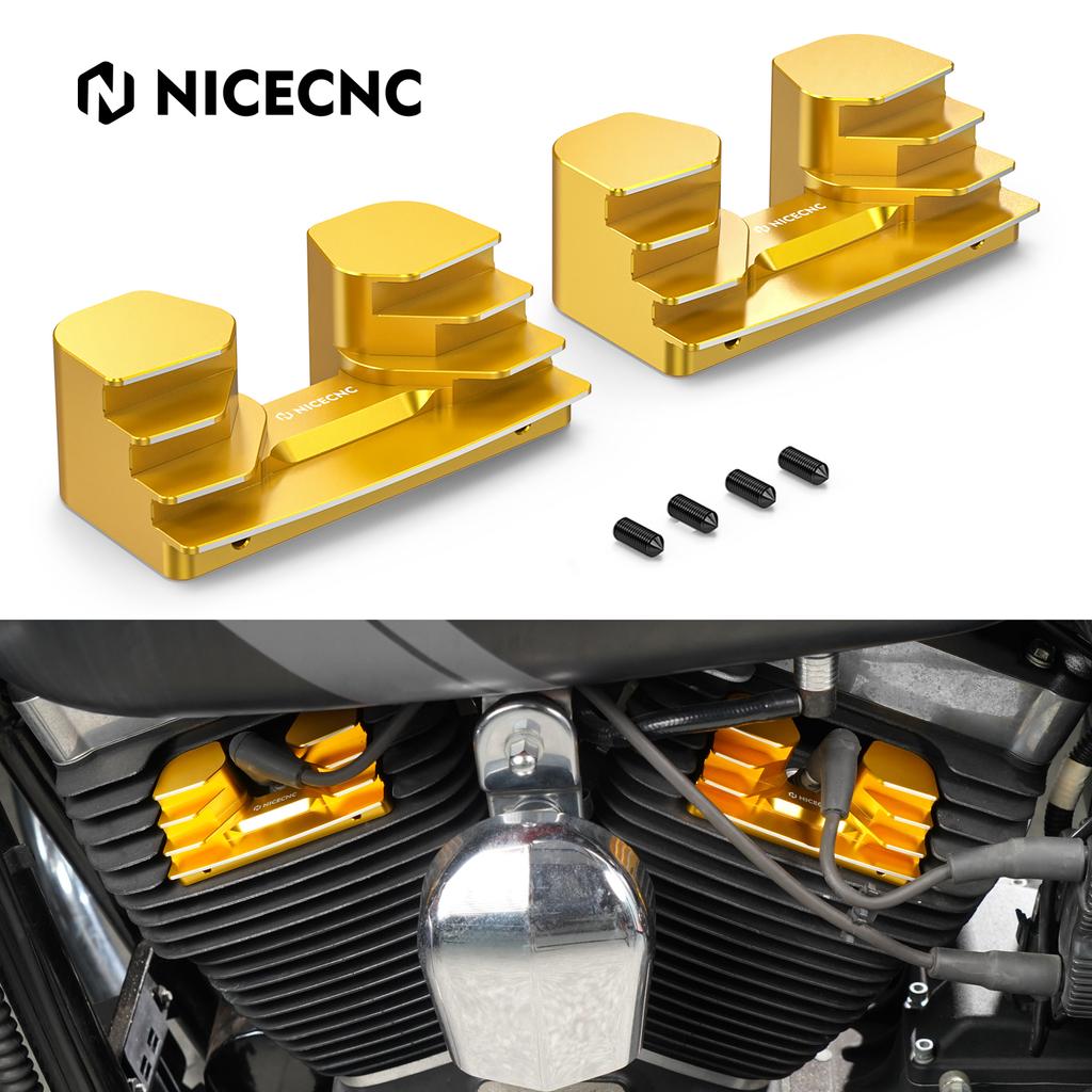 Motorcycle Finned Spark Plug Covers for Harley Dyna Fat Bob FXDF Street Bob FXDB 2008-2017 Low Rider FXDL Wide Glide 1993-2017