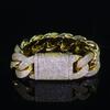 Velkoobchodní Hip Hop Šperky Lesklý Kubánský Řetízek Náramek 20mm Iced Out Vložený Mosazí 4 Řady Zirkon Módní High End Pánský Náramek