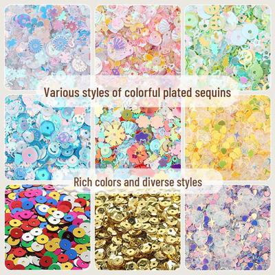 Color-Plated Sequin and Glitter Materials for DIY Clothing & Earring Accessories