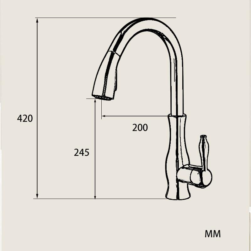 Creative pull-out faucet, all copper European style faucet, kitchen sink, vegetable washing basin, hot and cold water head