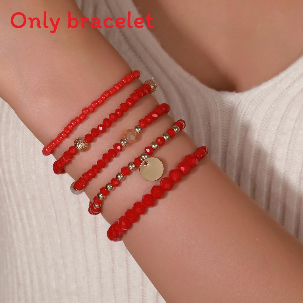 Bohemian Style Beaded Bracelet Set With Glass And Alloy For Women Gift Ideas