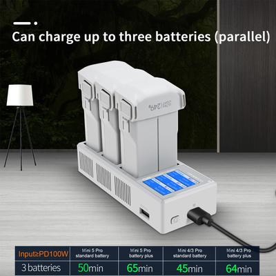 Professional 100W MultiPort Charging Station For Mini5/4/3Pro Drones Battery Features Real Time Power Monitoring Screen Display