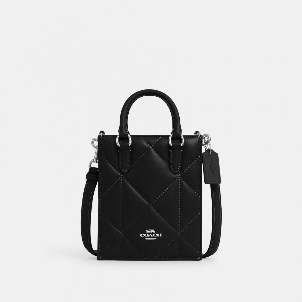 

Миниатюрная сумка-тоут Coach North South с объемной стежкой в ​​виде ромбов