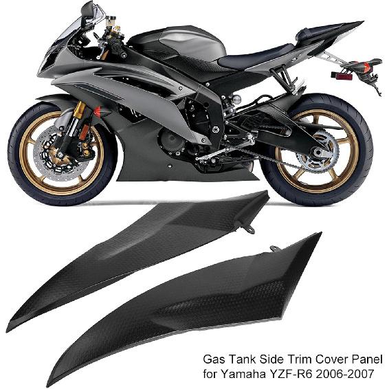 Tank Side Panel Cover, Gas Tank Side Trim Insert Cover Panel, Motorcycle Accessories Guard Cover for Yamaha YZF-R6 2006-2007