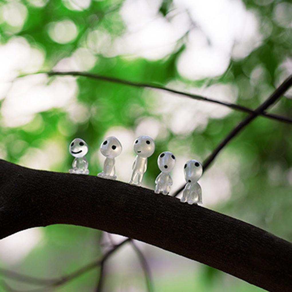 6 Pieces Specter Miniature Ornaments Luminous Alien Car Decoration Resin Statue Flower Pot Garden Landscape Decor