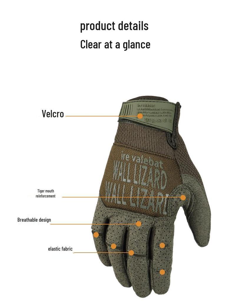 Cross-Border Tactical Full-Finger Touchscreen Cycling Gloves - Anti-Slip, Wear-Resistant, Multipurpose for Outdoor Use