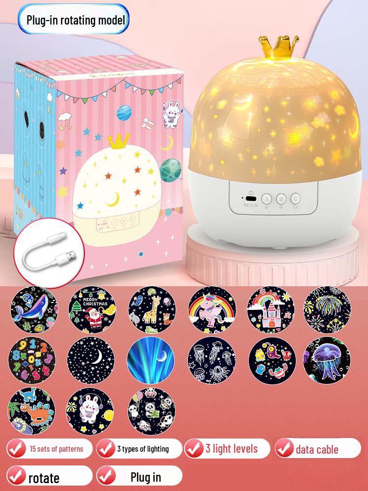 Dreamy Rotating Starry Sky Music Projector Lamp for Kids' Bedroom