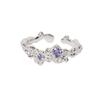 Stylish Ins Inspired Adjustable Ring With Unique Geometry And Dazzling Zirconia Detail